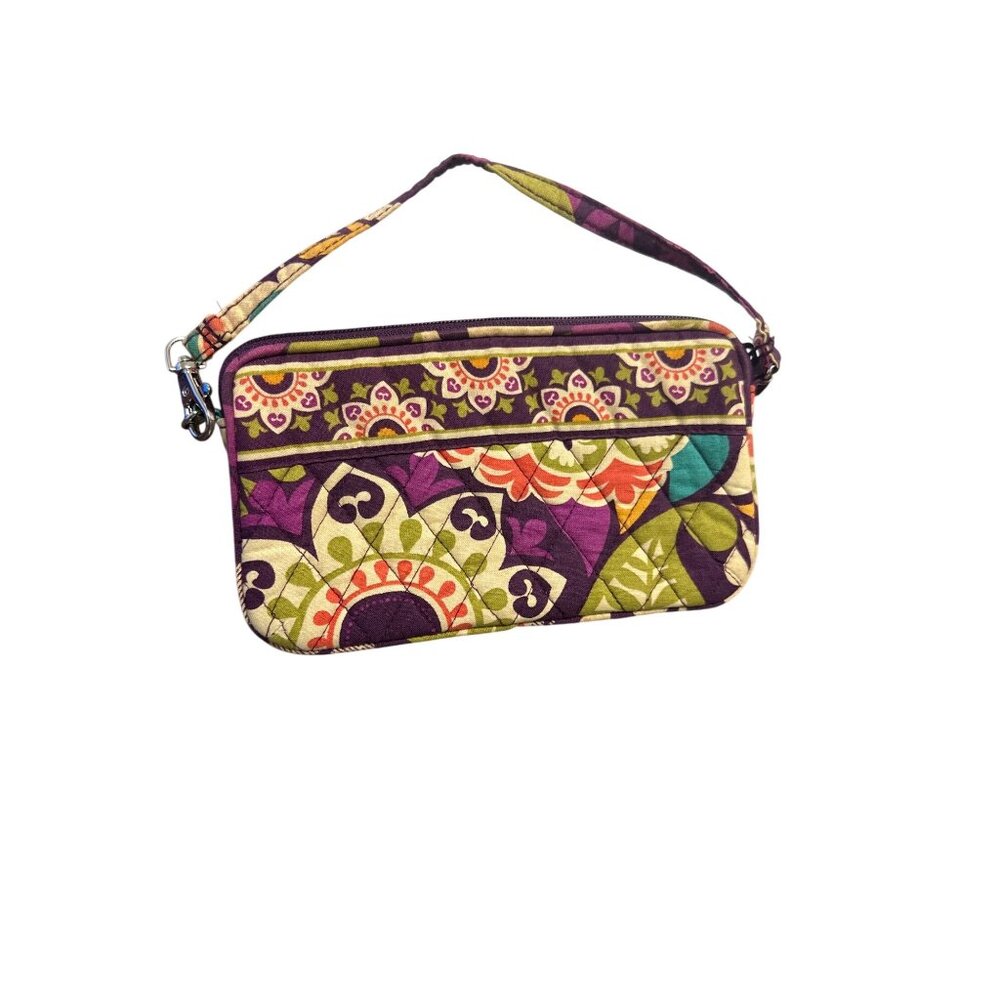 Vera Bradley Zip Wristlet Wallet In Floral Pattern With Detachable Strap & Multi - Picture 7 of 9